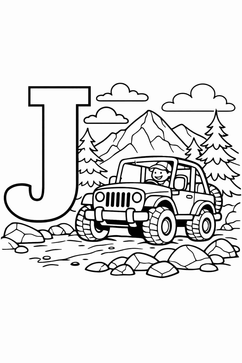 decorative letter J page | patterned alphabet design | creative coloring activity