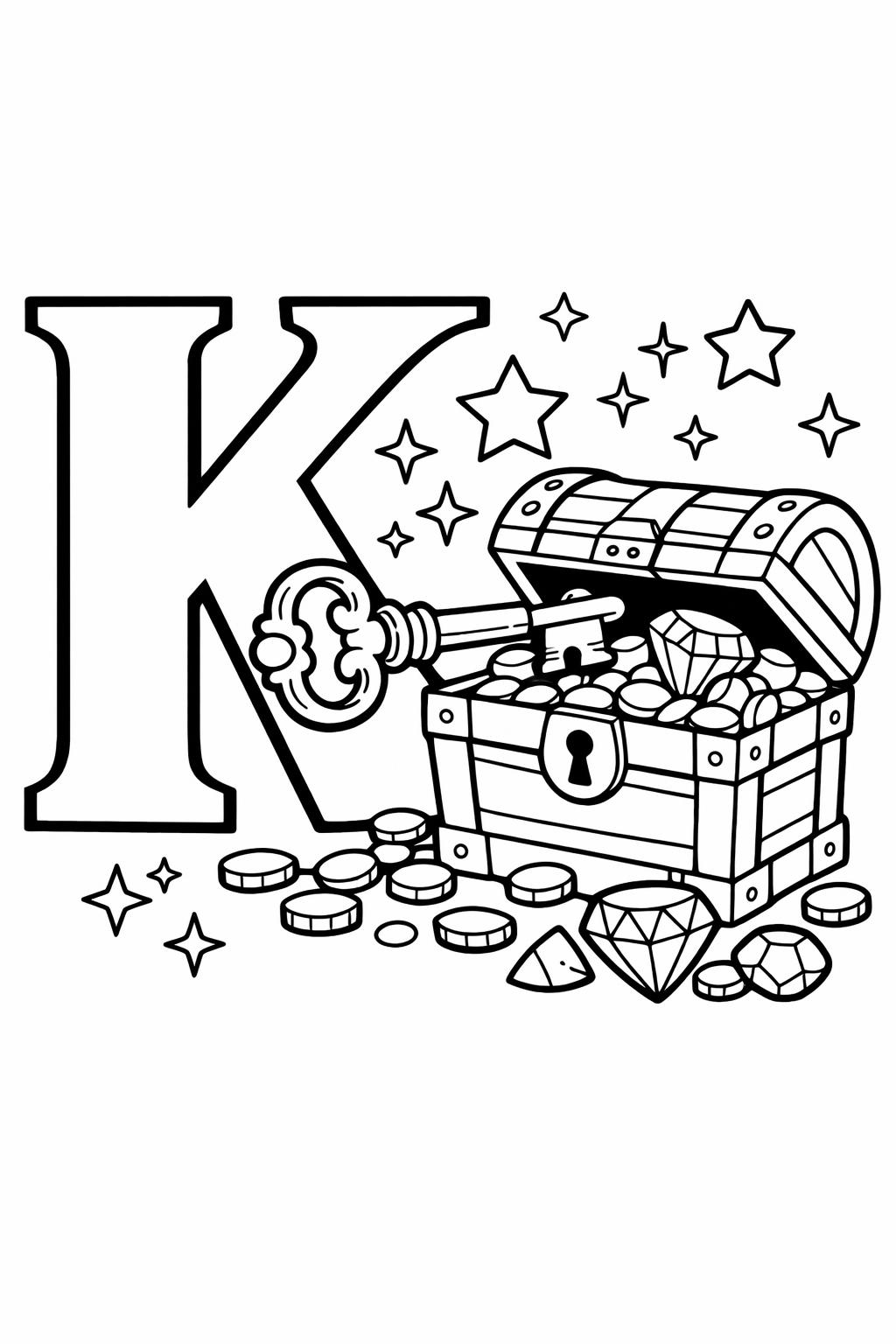 K is for kitten coloring page | adorable cat alphabet activity | playful coloring page