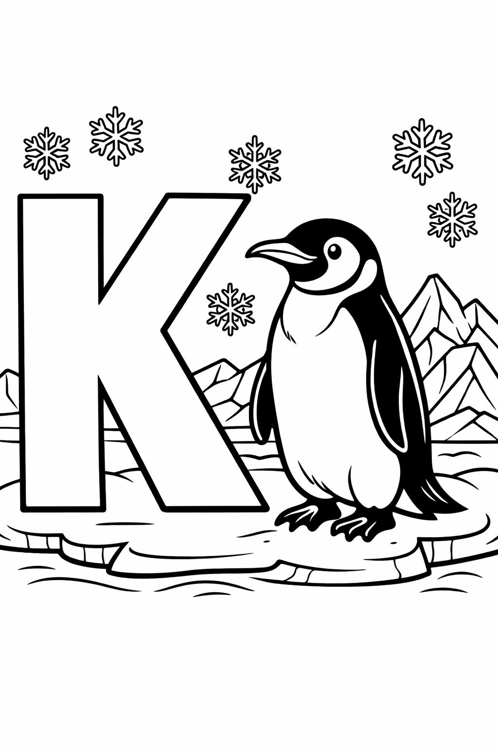 alphabet K coloring page | beginner reading activity | printable learning page