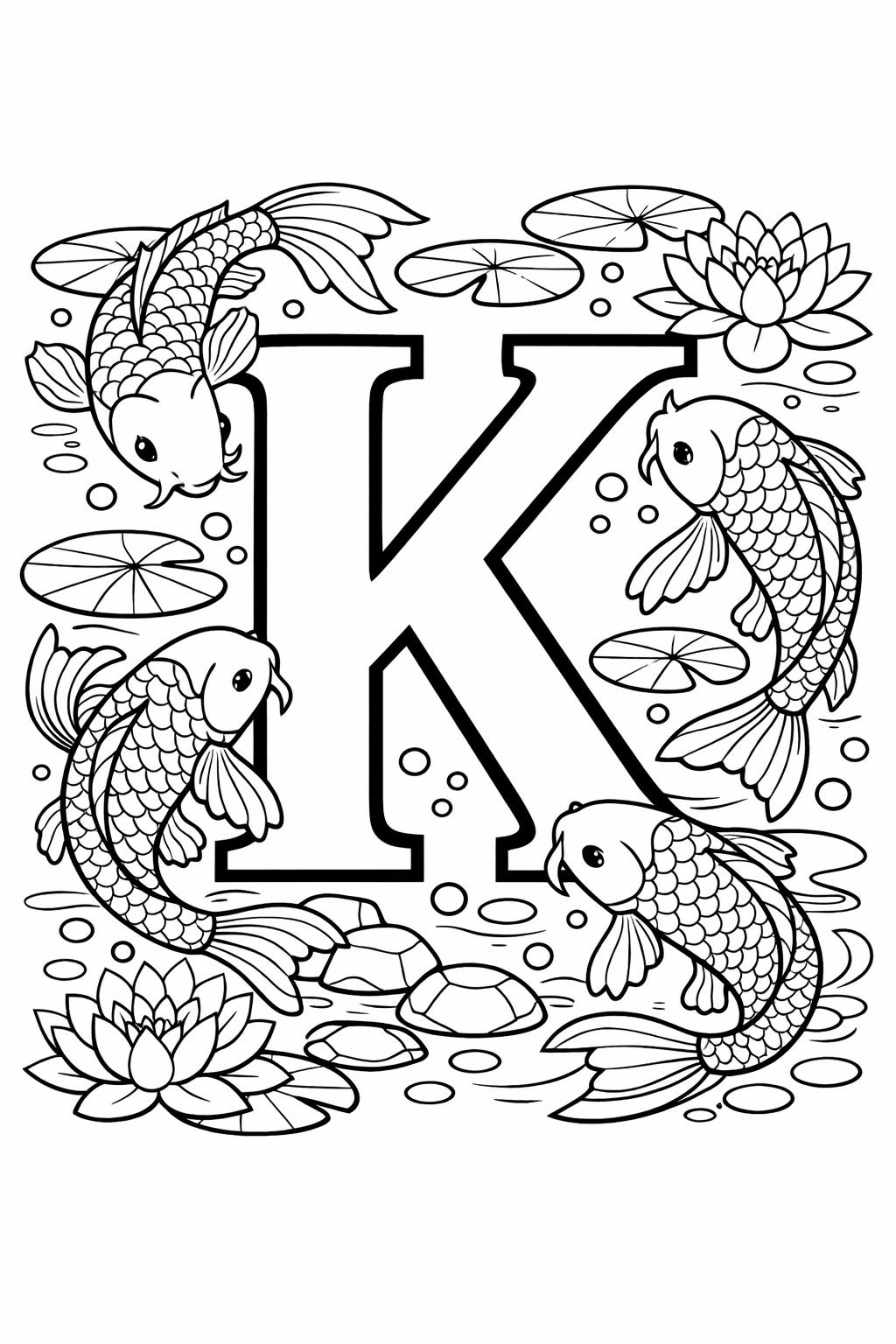K is for koala coloring page | cute animal alphabet activity | learning worksheet