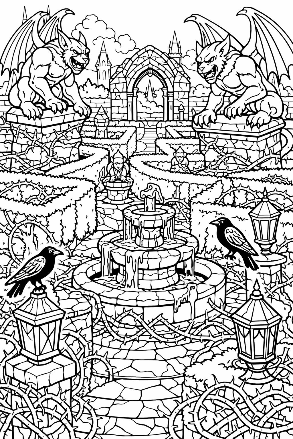 spider web coloring page | creepy Halloween pattern | printable coloring sheet