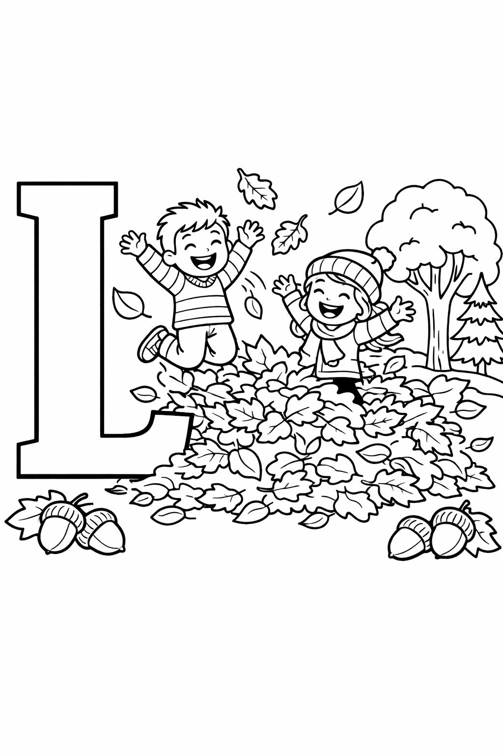 alphabet L coloring page | beginner reading activity | printable learning page