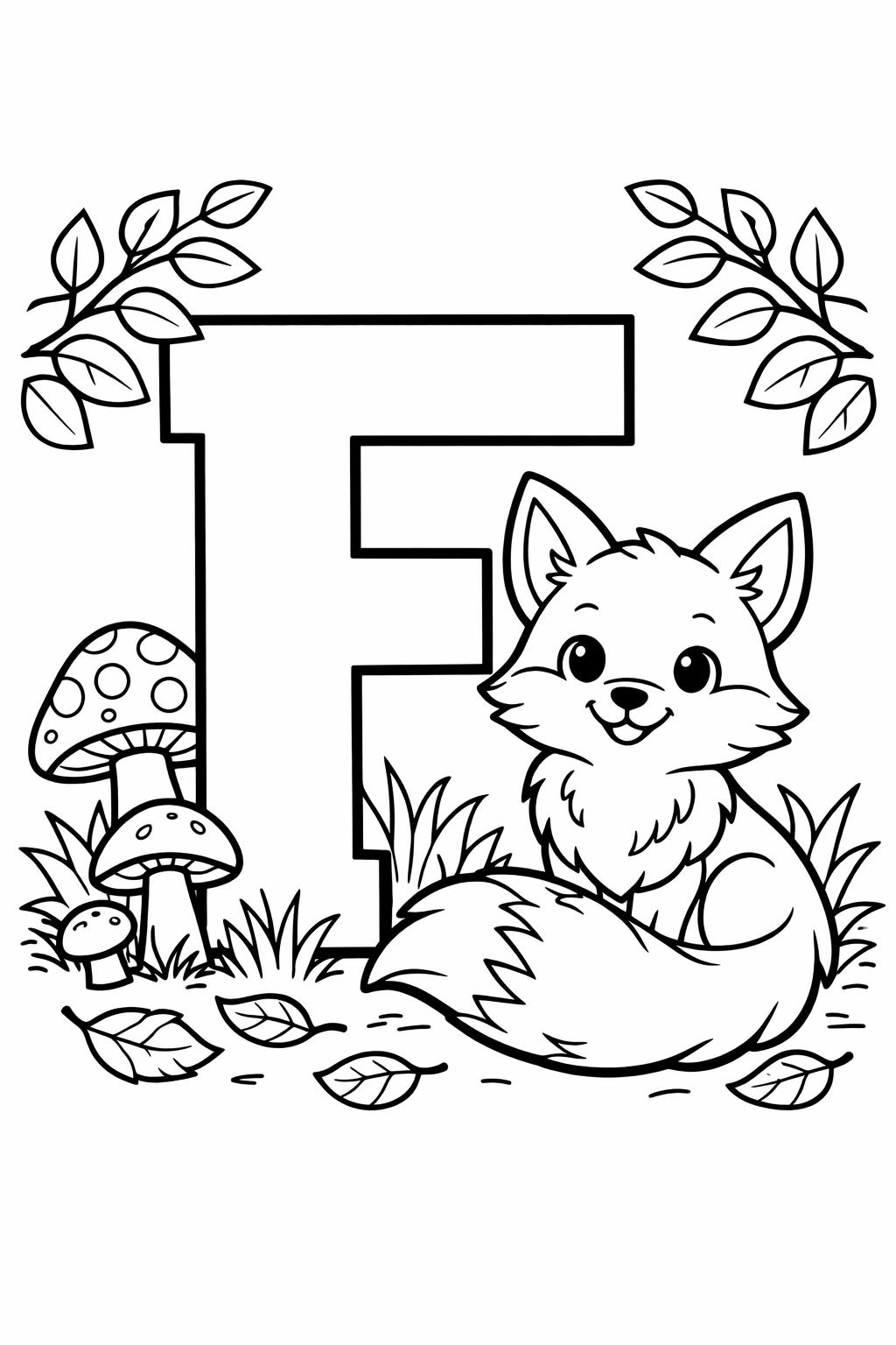F is for fire truck coloring page | vehicle alphabet activity | fun coloring page