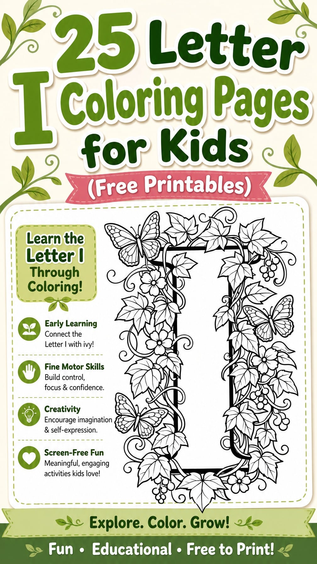 Letter I Coloring Pages for Kids
