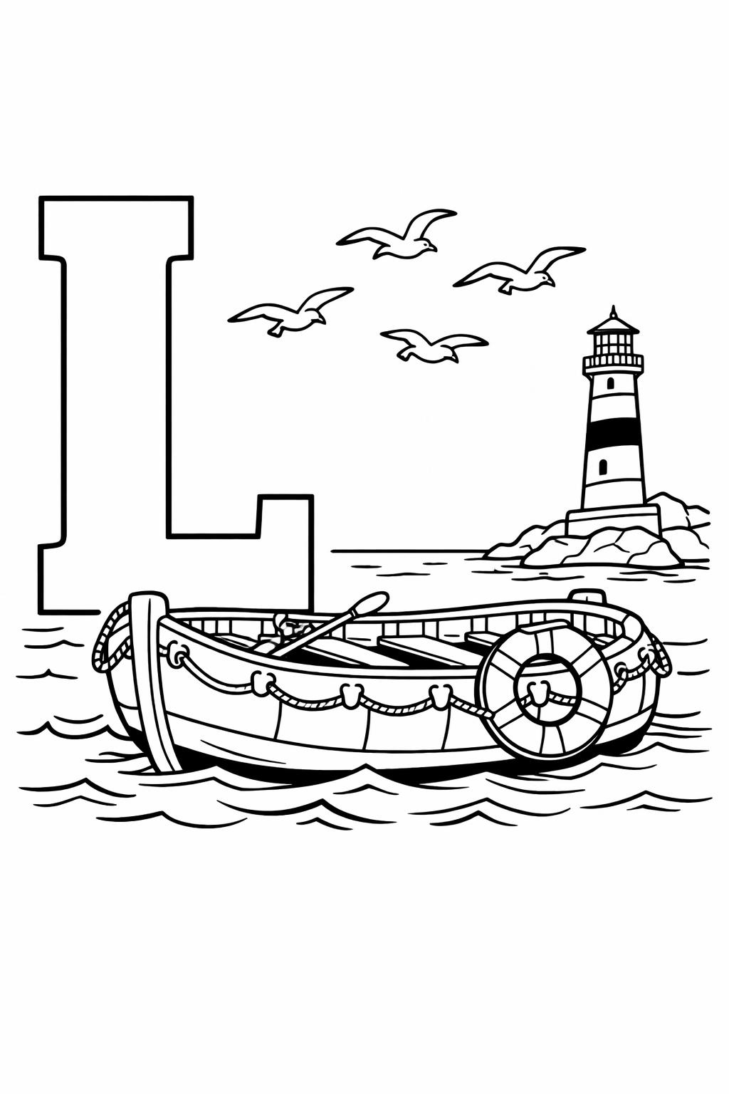 letter L animal coloring page | L is for lion | educational coloring sheet