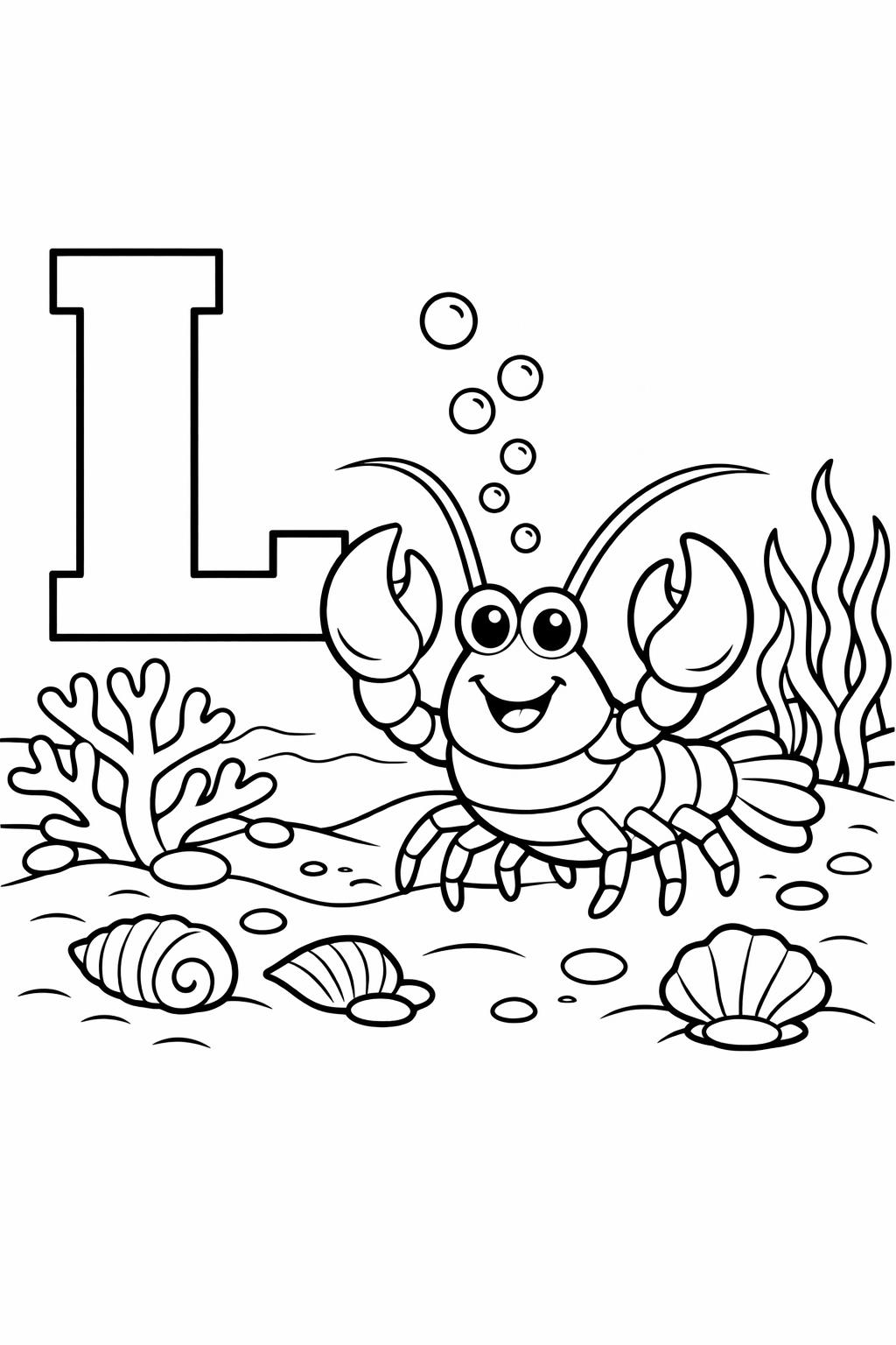 printable letter L coloring page | alphabet themed worksheet | early learning fun