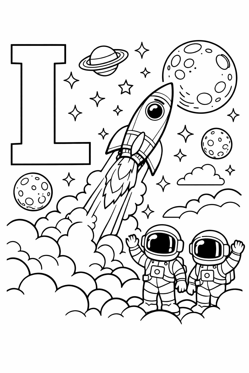 uppercase L coloring page | letter recognition practice | educational coloring sheet