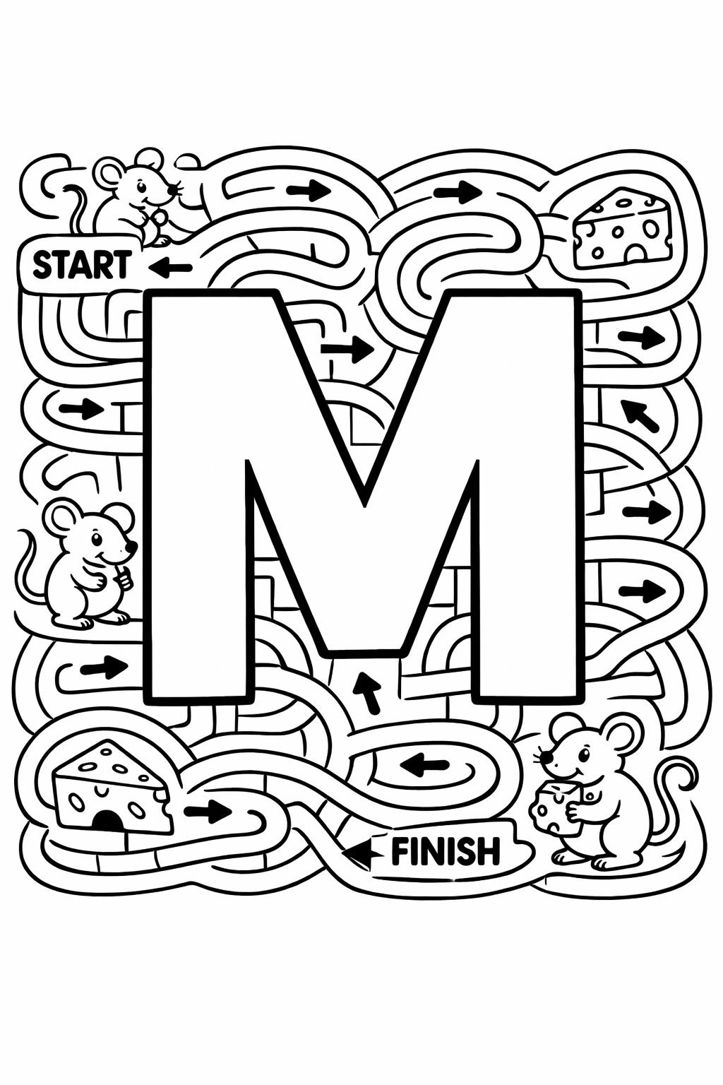 M is for milk coloring page | everyday object alphabet | educational printable