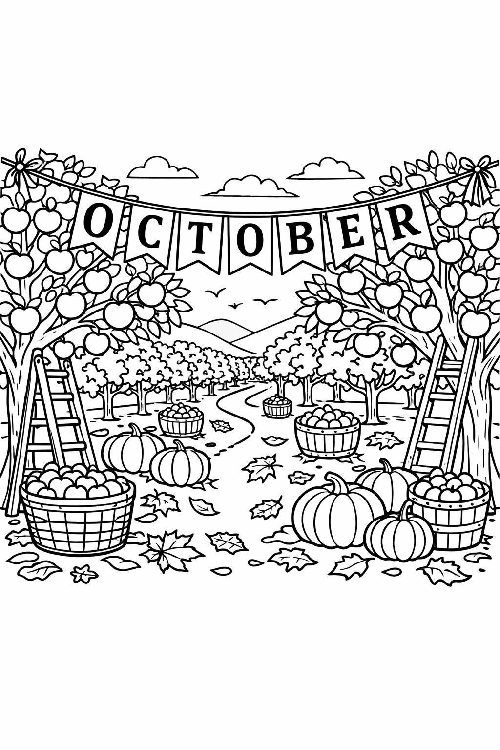 hot cocoa coloring page | cozy October drink | relaxing coloring page
