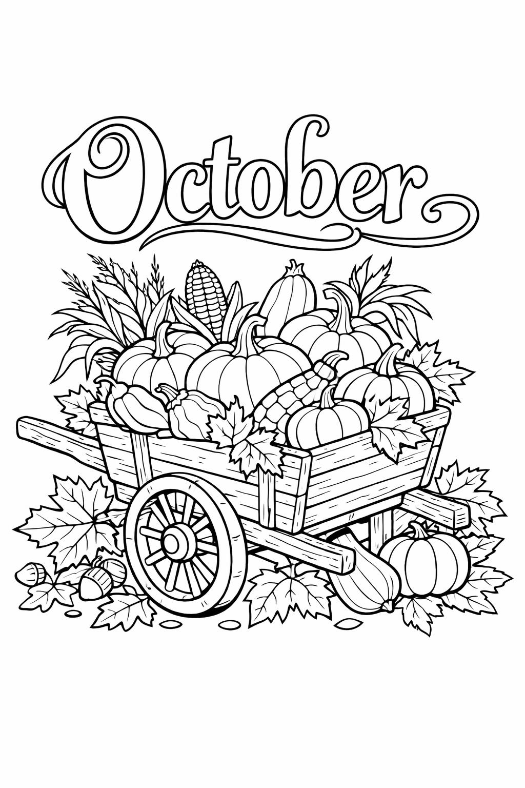 October quote coloring page | inspirational fall message | seasonal artwork
