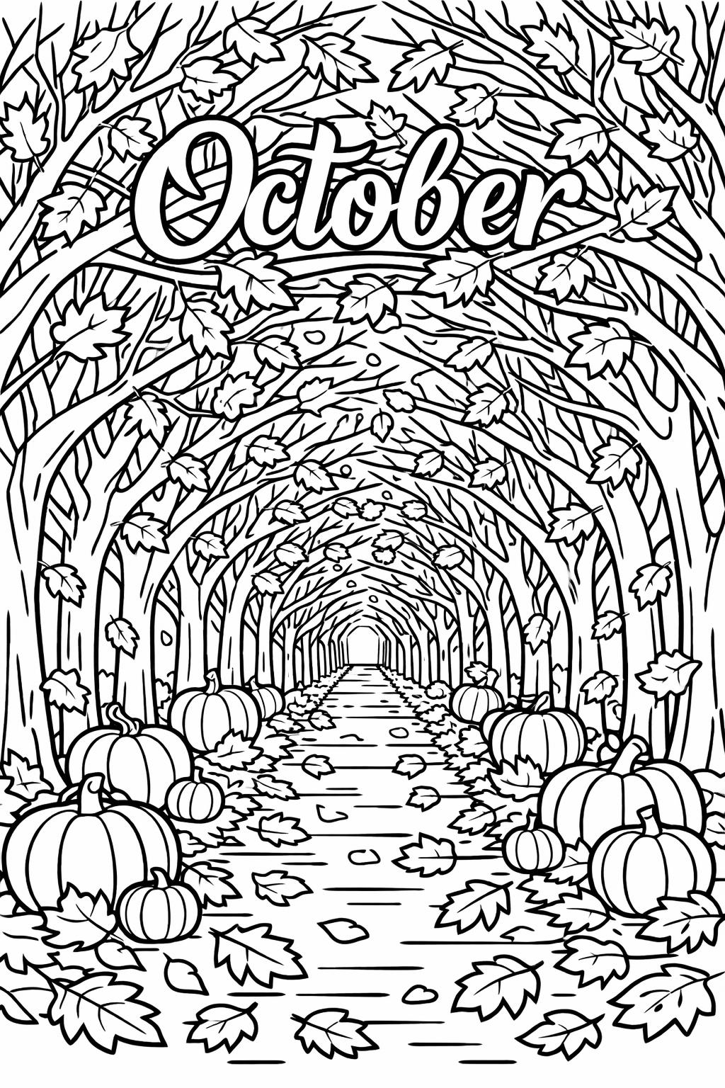 witch hat coloring page | October holiday design | printable coloring page