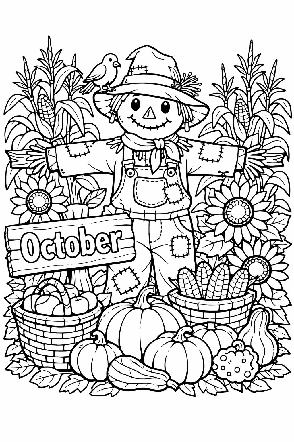 fall wreath coloring page | decorative autumn design | creative coloring sheet