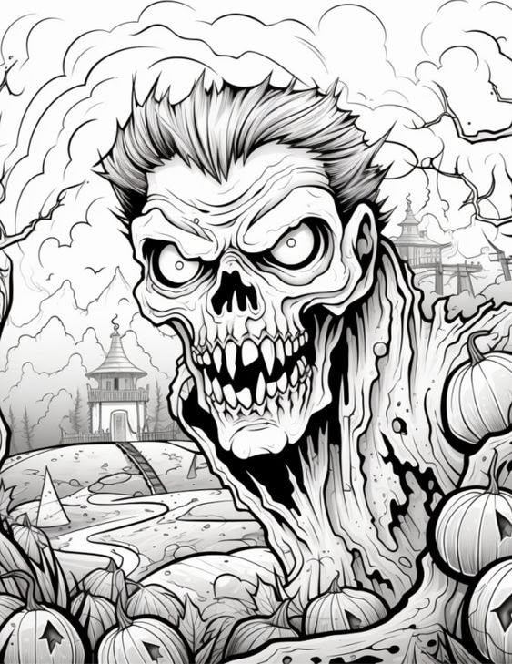 Zombies are reanimated dead who shamble through spooky stories and horror films, making them classic Halloween monsters.