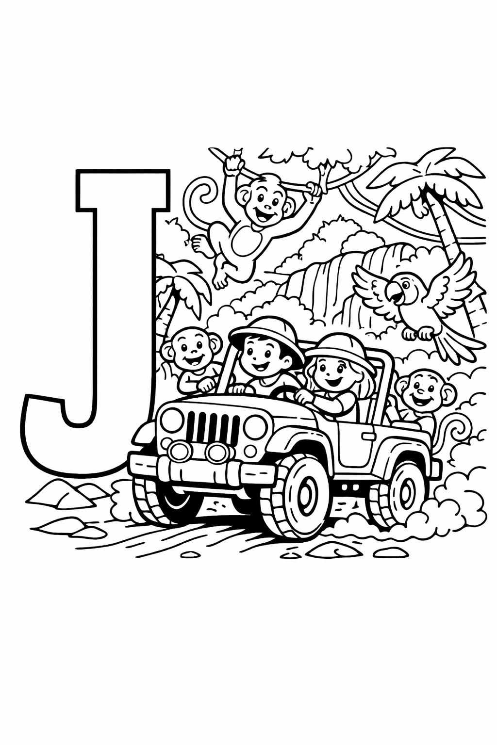 letter J classroom page | educational alphabet artwork | kids coloring activity