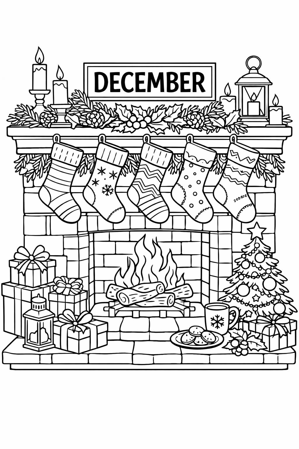 reindeer coloring page | cute Christmas animal | holiday printable activity