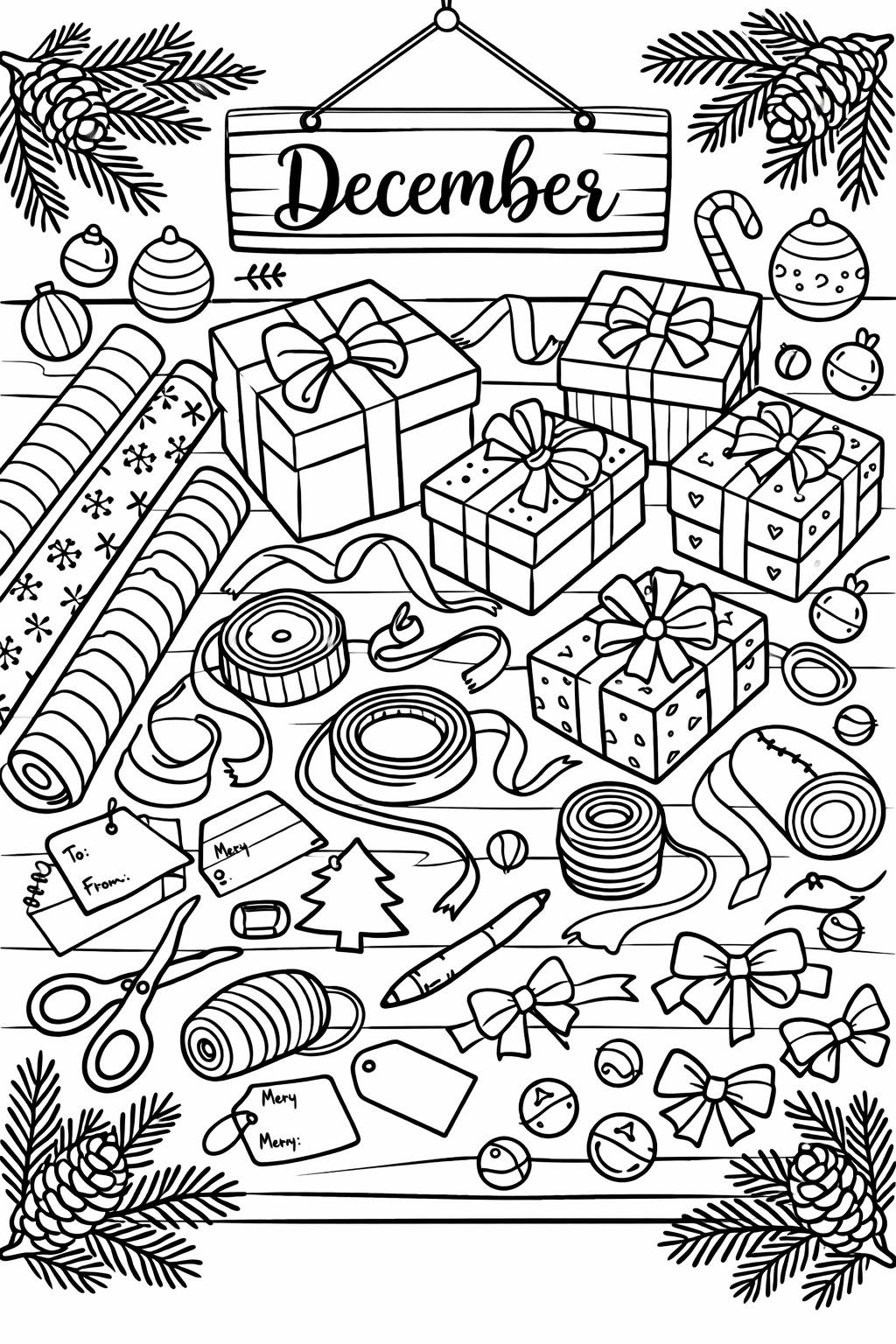 gingerbread house coloring page | sweet Christmas design | fun coloring activity
