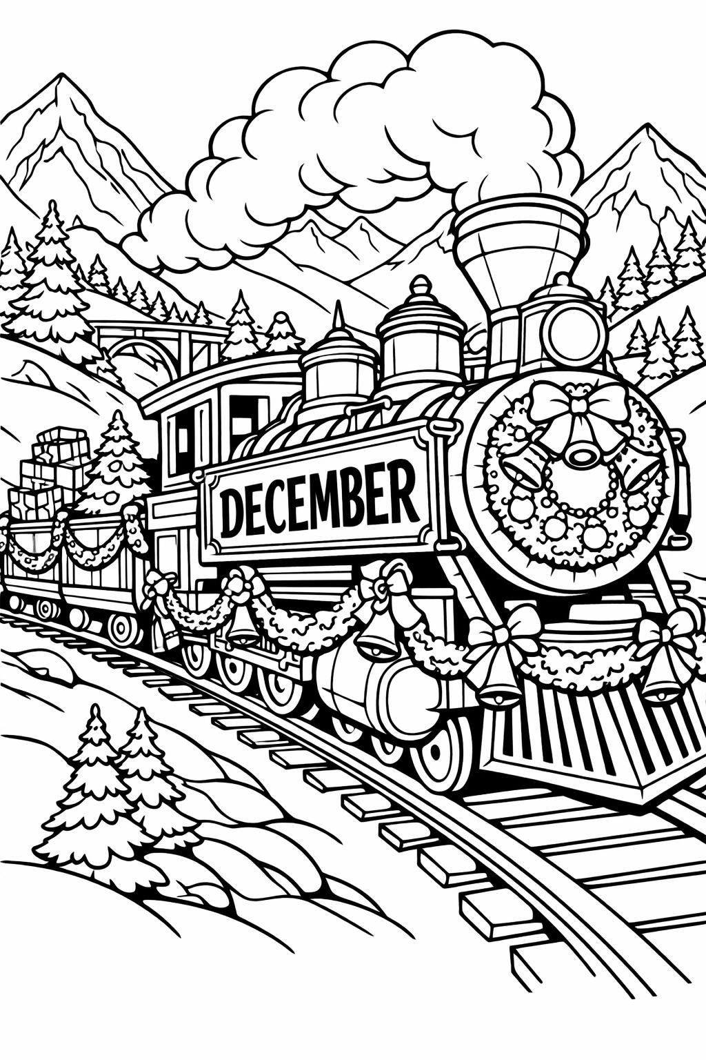 Christmas elf coloring page | cute holiday character | festive printable sheet