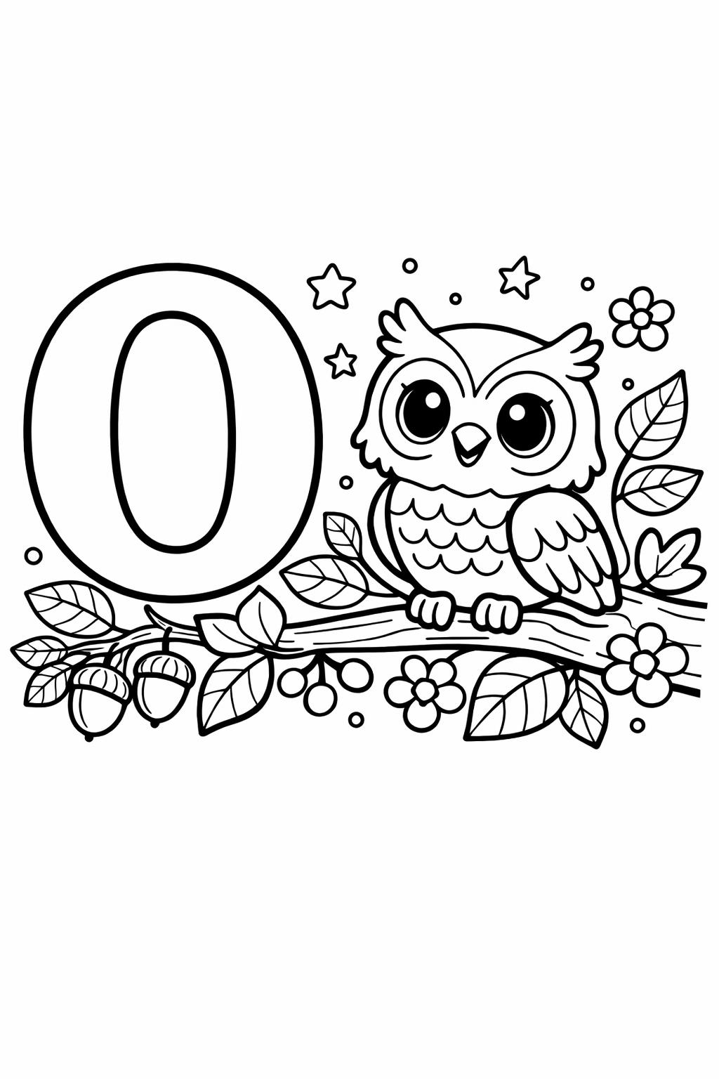uppercase O coloring page | letter recognition practice | educational coloring sheet