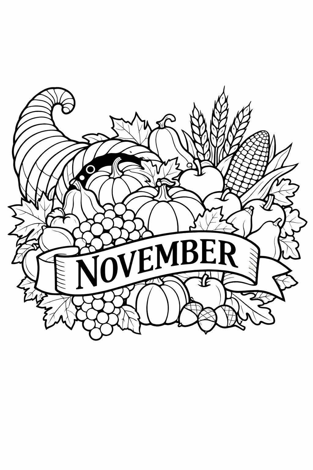 pumpkin pie coloring page | Thanksgiving dessert illustration | fall coloring page