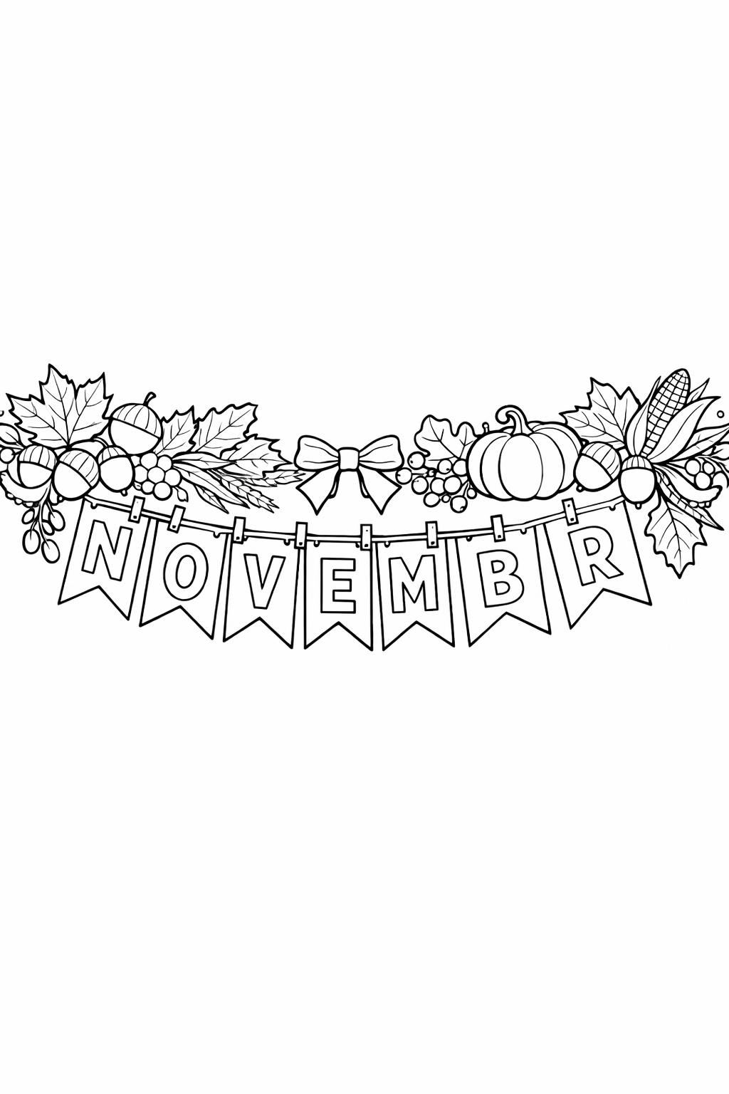 Thanksgiving table coloring page | holiday feast illustration | November coloring sheet