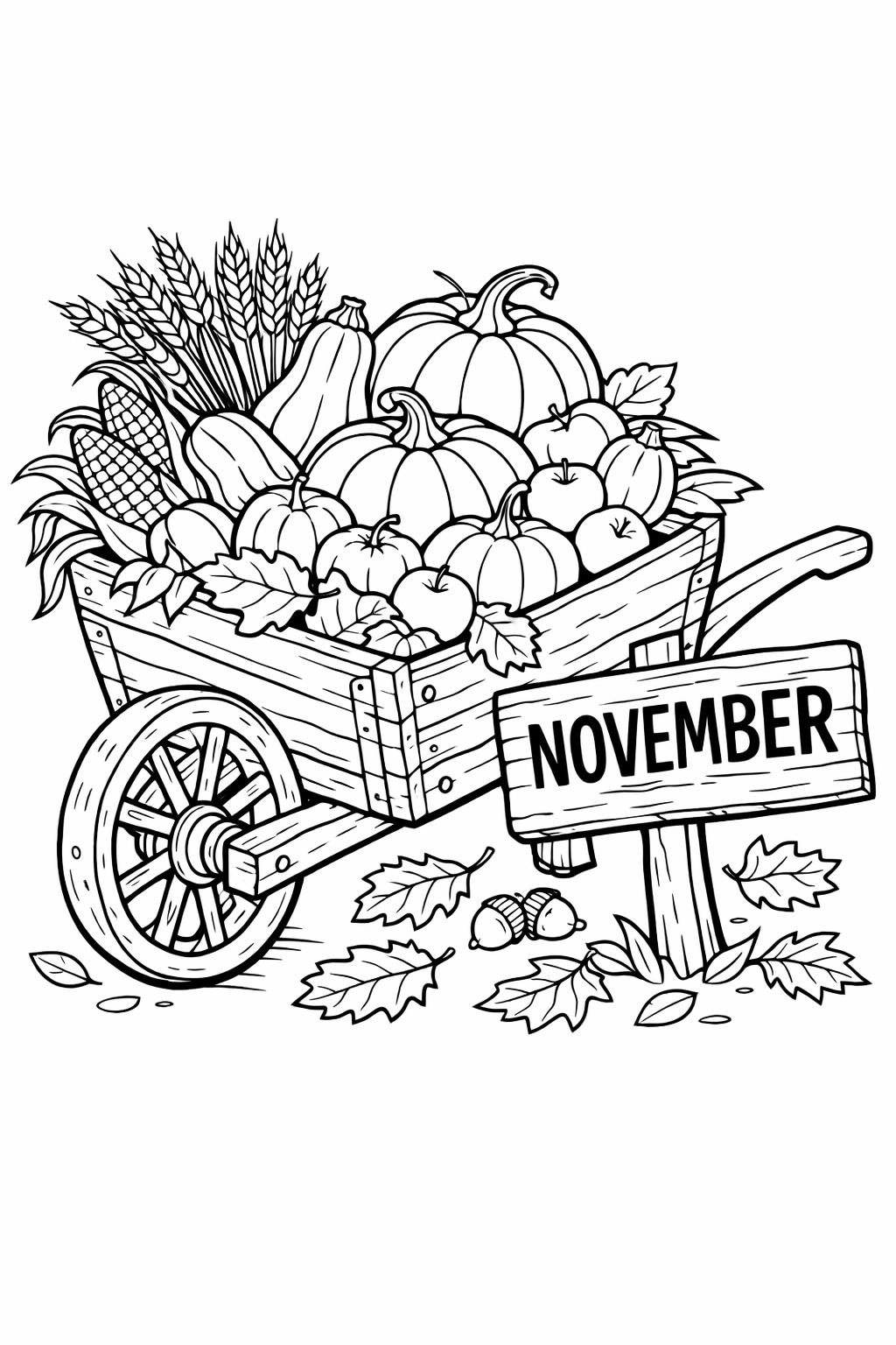 Thanksgiving dinner coloring page | family holiday scene | festive printable activity