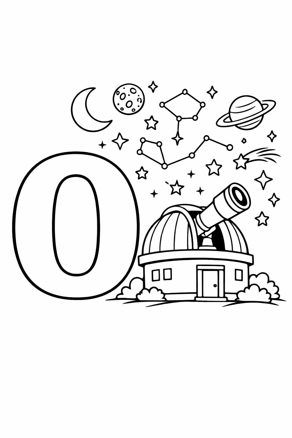 letter O tracing page | handwriting practice worksheet | educational coloring page