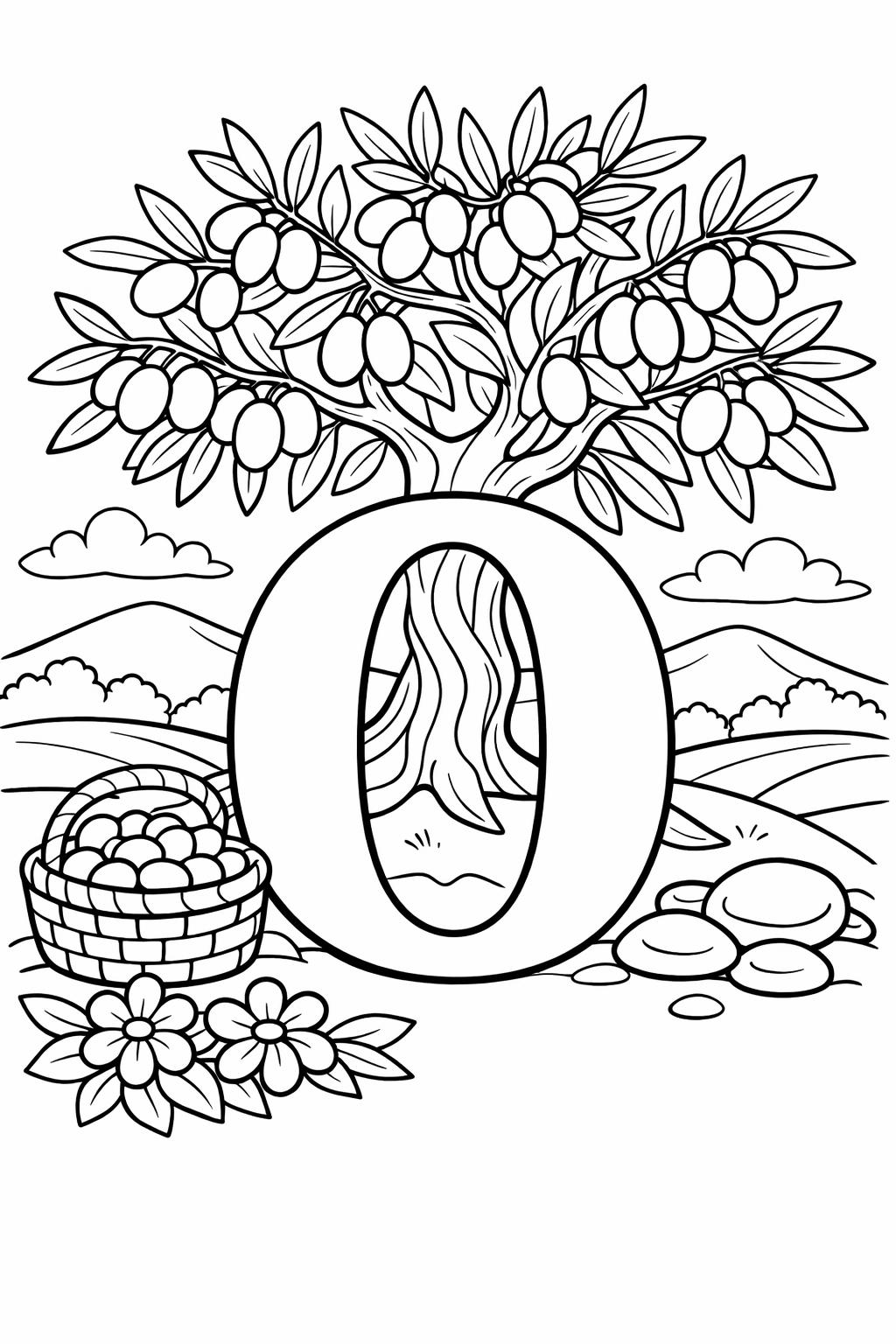 O is for owl coloring page | cute bird alphabet activity | learning worksheet