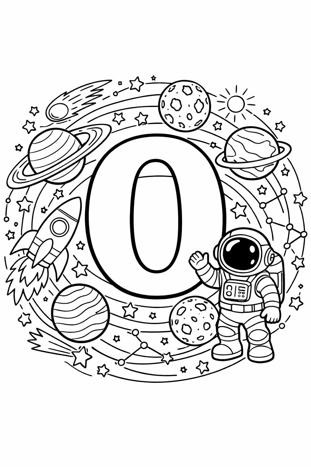 O is for ostrich coloring page | fun bird alphabet activity | playful coloring page