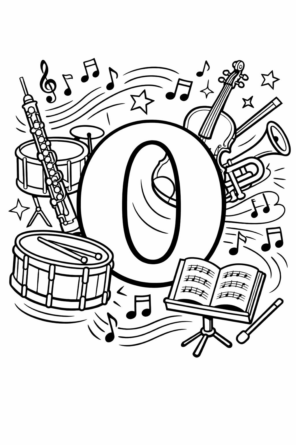 decorative letter O page | patterned alphabet design | creative coloring activity
