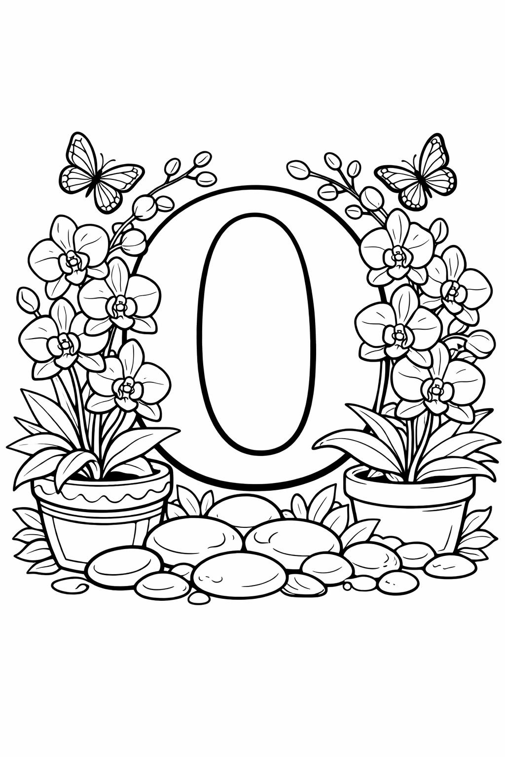 alphabet learning coloring page | letter O practice | educational printable