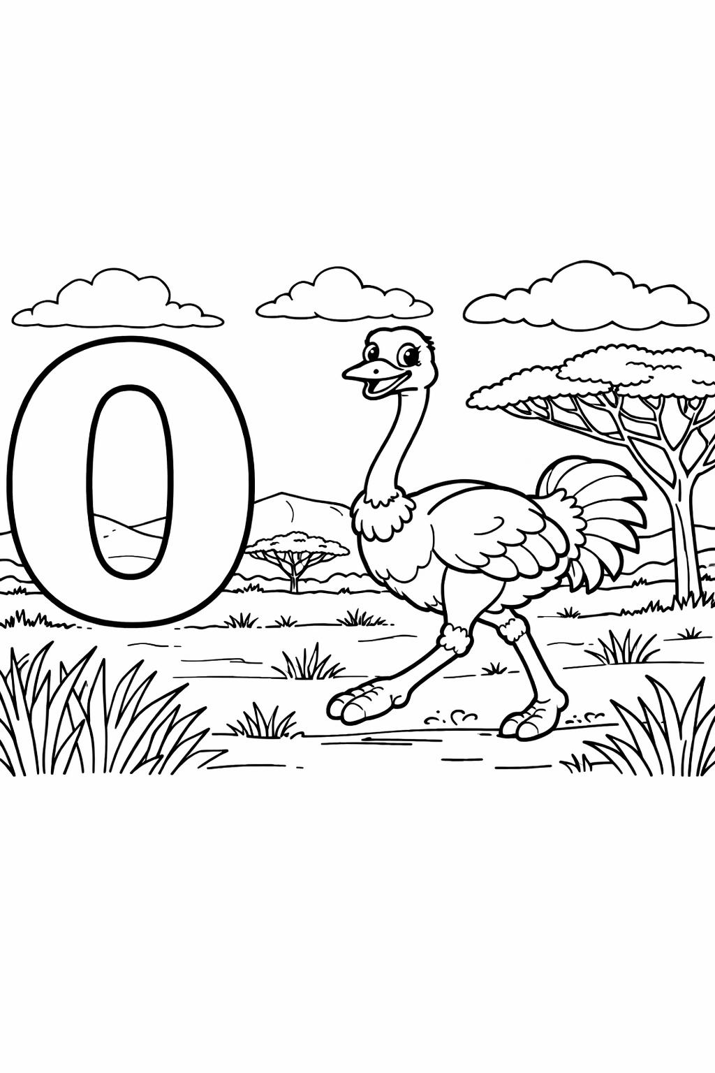 alphabet O coloring page | beginner reading activity | printable learning page