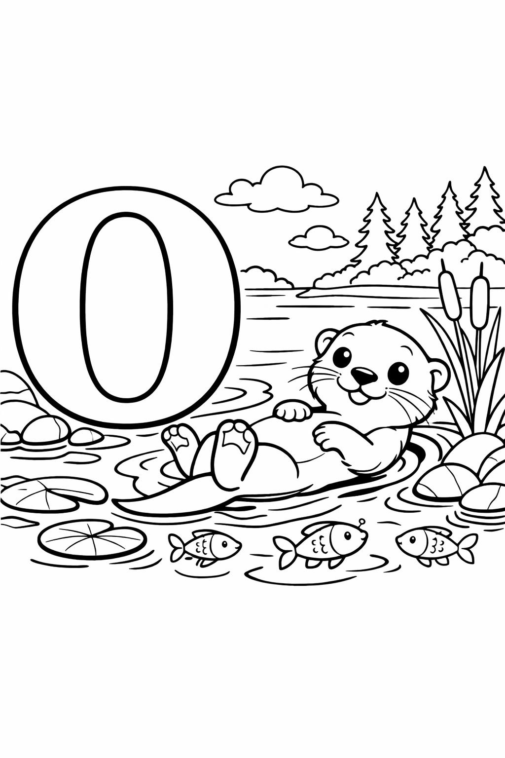 letter O and orange page | fruit themed alphabet activity | kids coloring page
