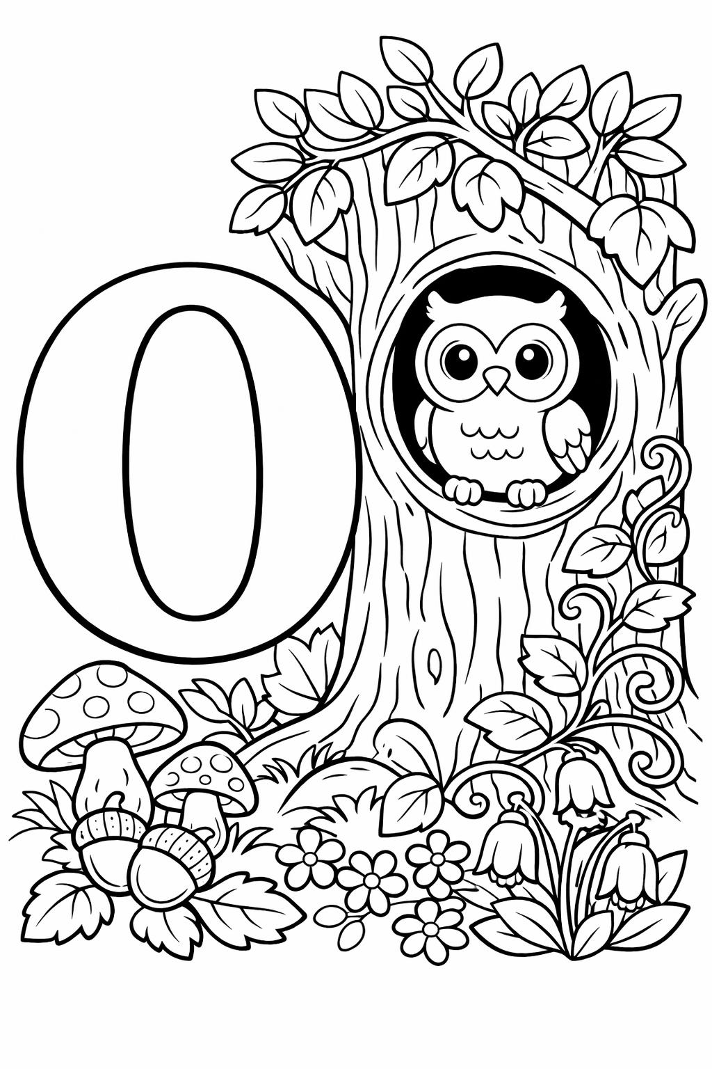 letter O doodle coloring page | creative alphabet artwork | printable kids activity