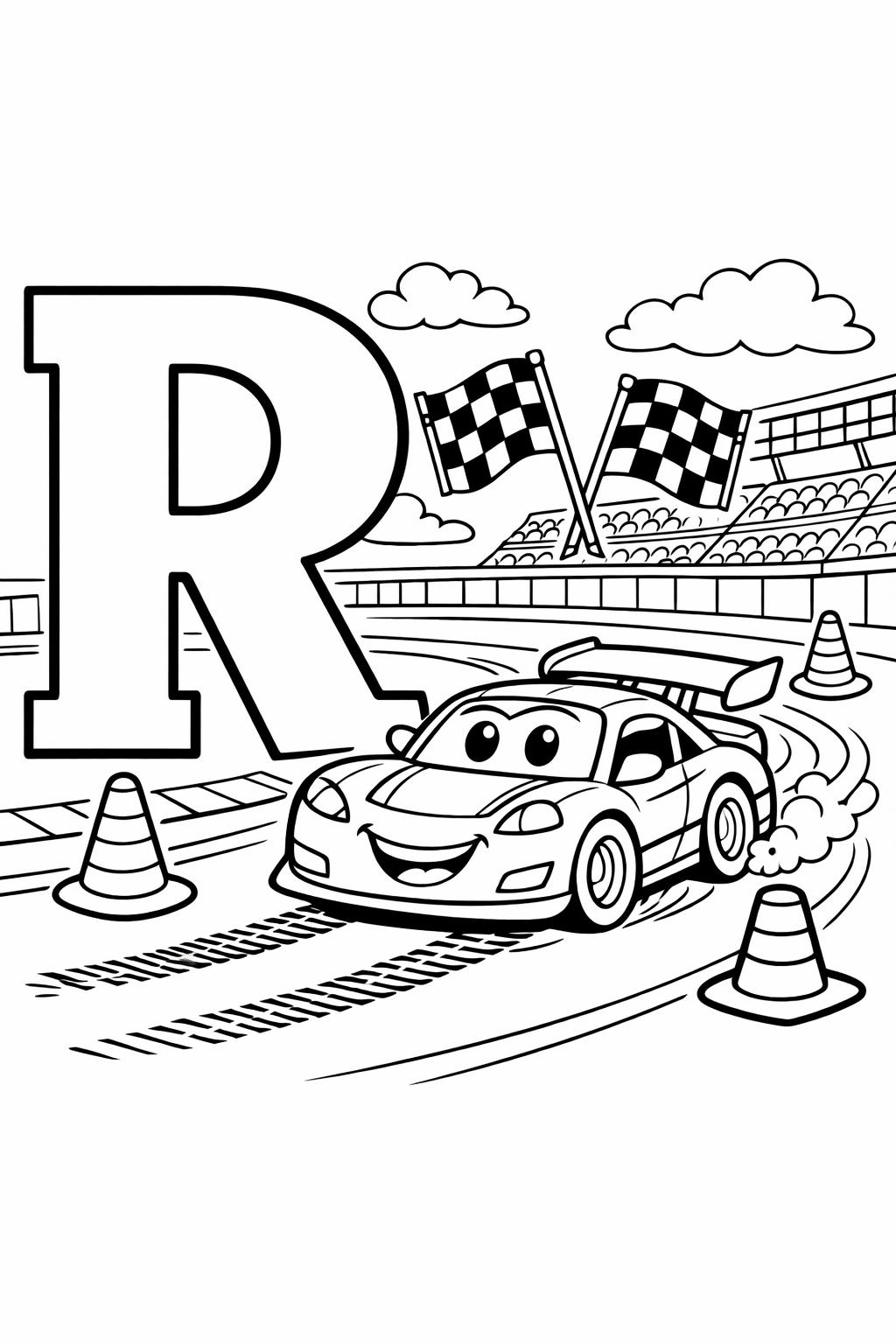 letter R doodle coloring page | creative alphabet artwork | printable kids activity