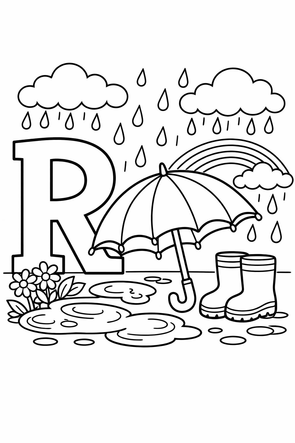 letter R mandala coloring page | decorative alphabet pattern | relaxing coloring sheet