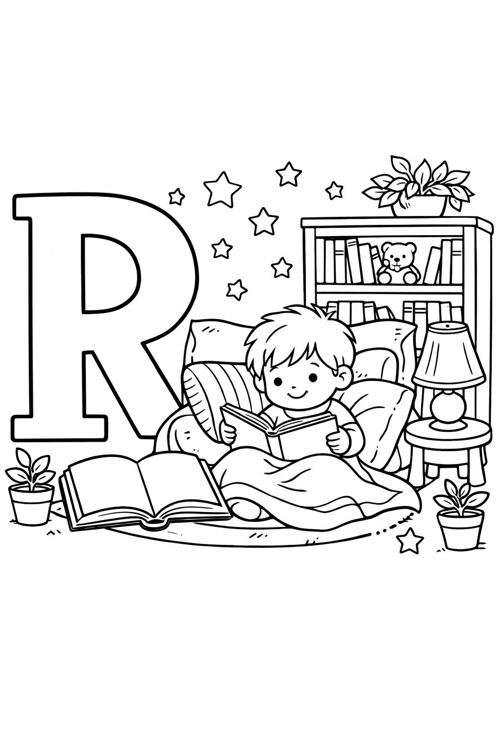letter R classroom page | educational alphabet artwork | kids coloring activity