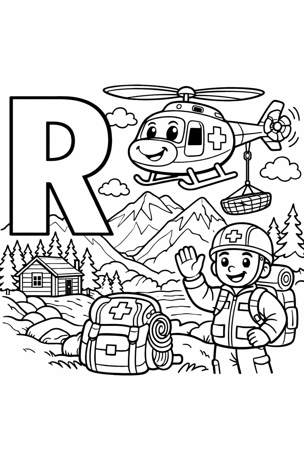 letter R printable coloring page | preschool alphabet worksheet | fun educational printable Select 89 more words to run Humanizer.