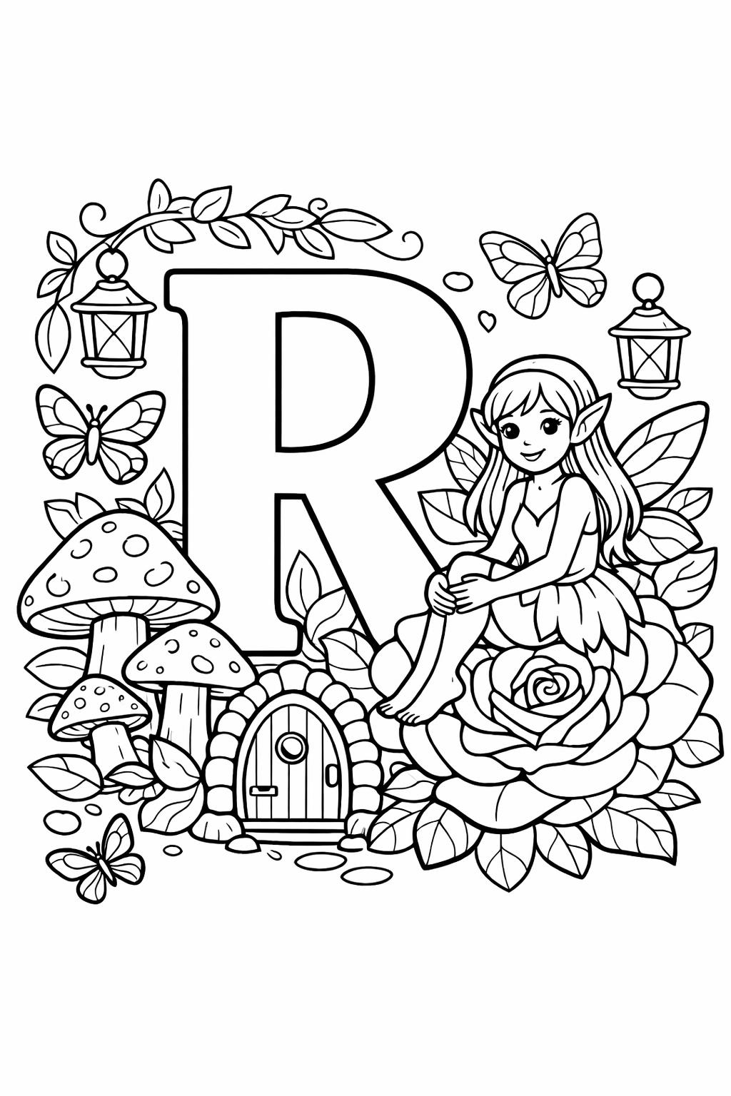 R is for rocket coloring page | space alphabet activity | creative kids coloring page