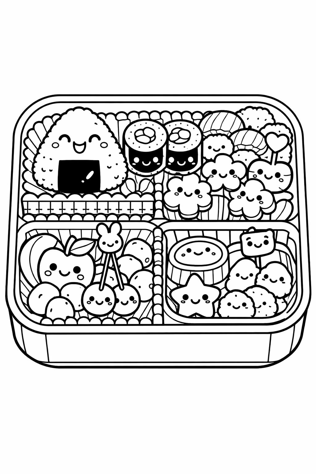 kawaii fruit coloring page | adorable fruit illustrations | fun printable activity