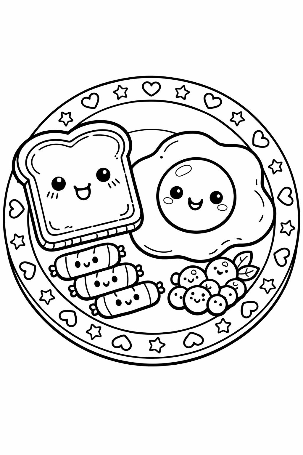 kawaii food coloring pages | 45 cute printable food designs | fun activity for kids and adults