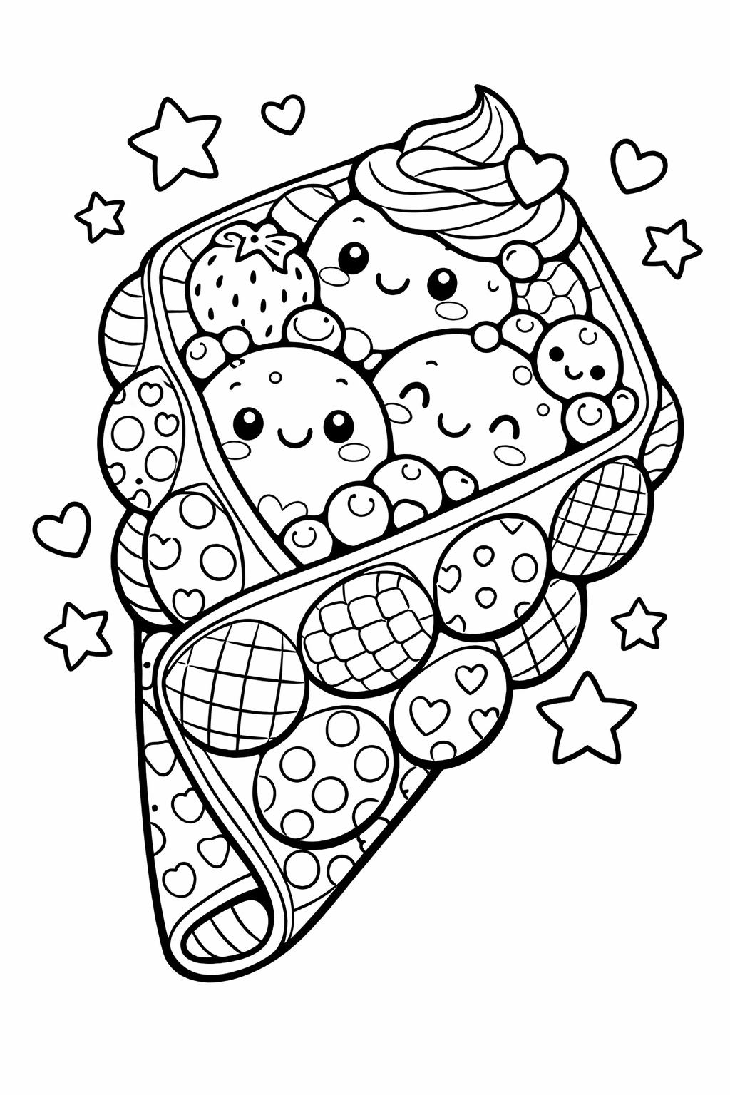 kawaii popcorn coloring page | adorable snack design | fun printable coloring sheet