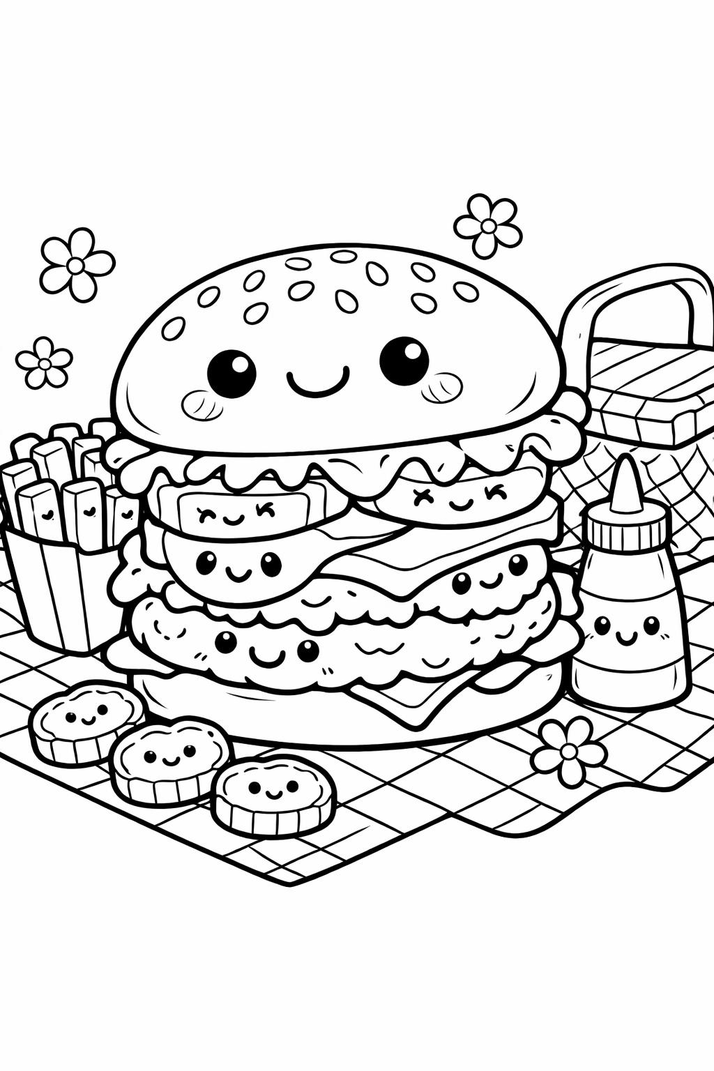 kawaii toast coloring page | adorable toast character | fun coloring sheet