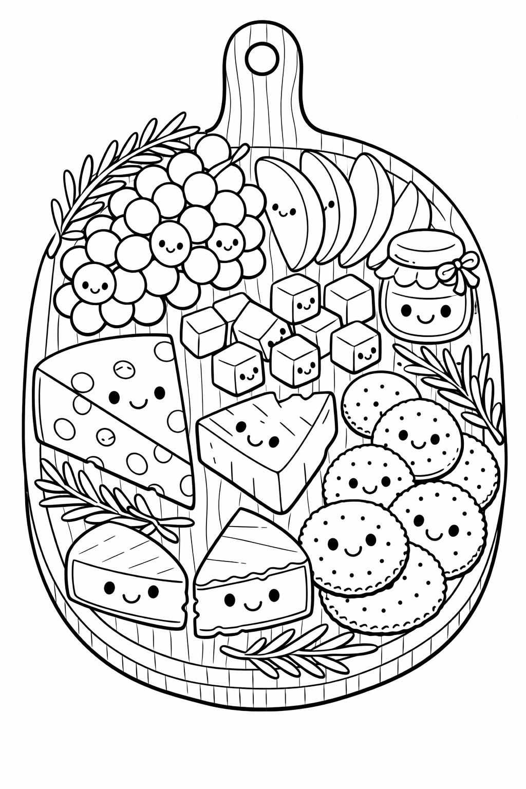 kawaii french fries coloring page | cute fast food illustration | coloring activity