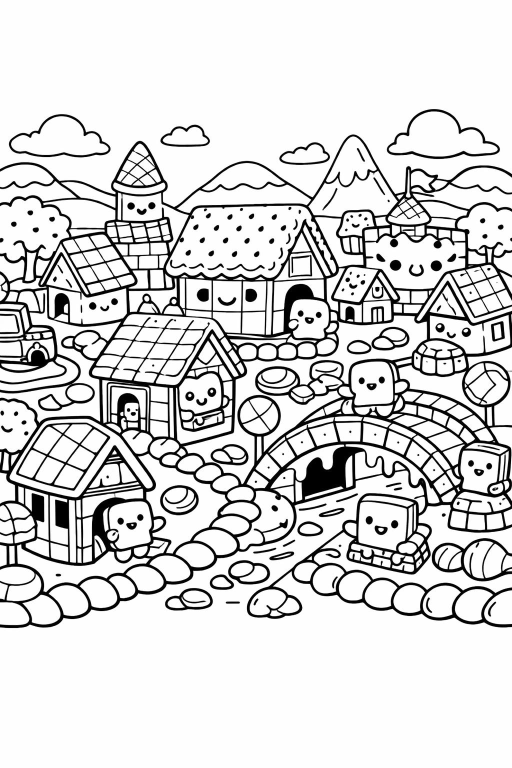 kawaii taco coloring page | cute taco illustration | fun food coloring activity