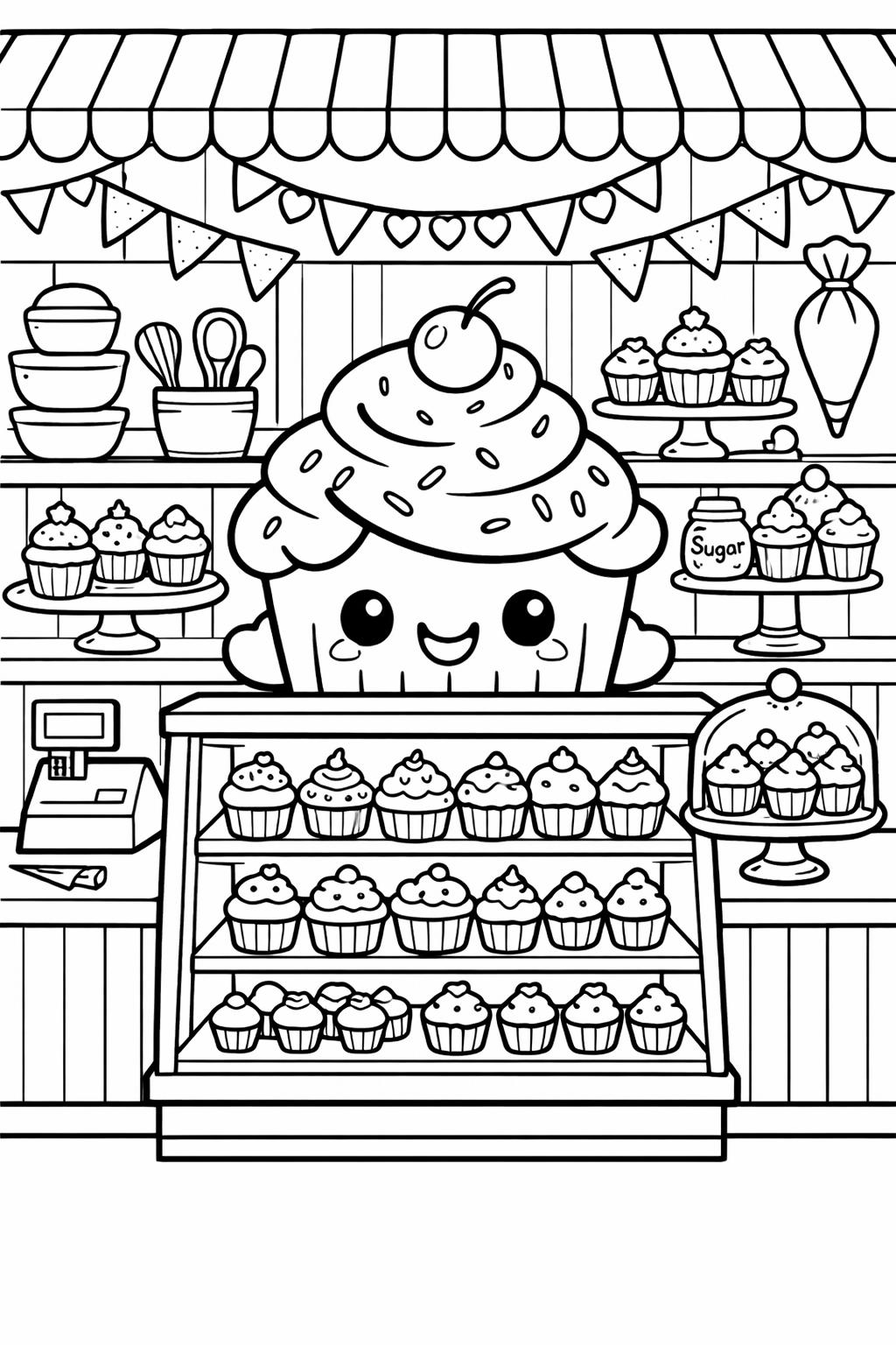 kawaii boba tea coloring page | cute bubble tea design | printable food coloring sheet