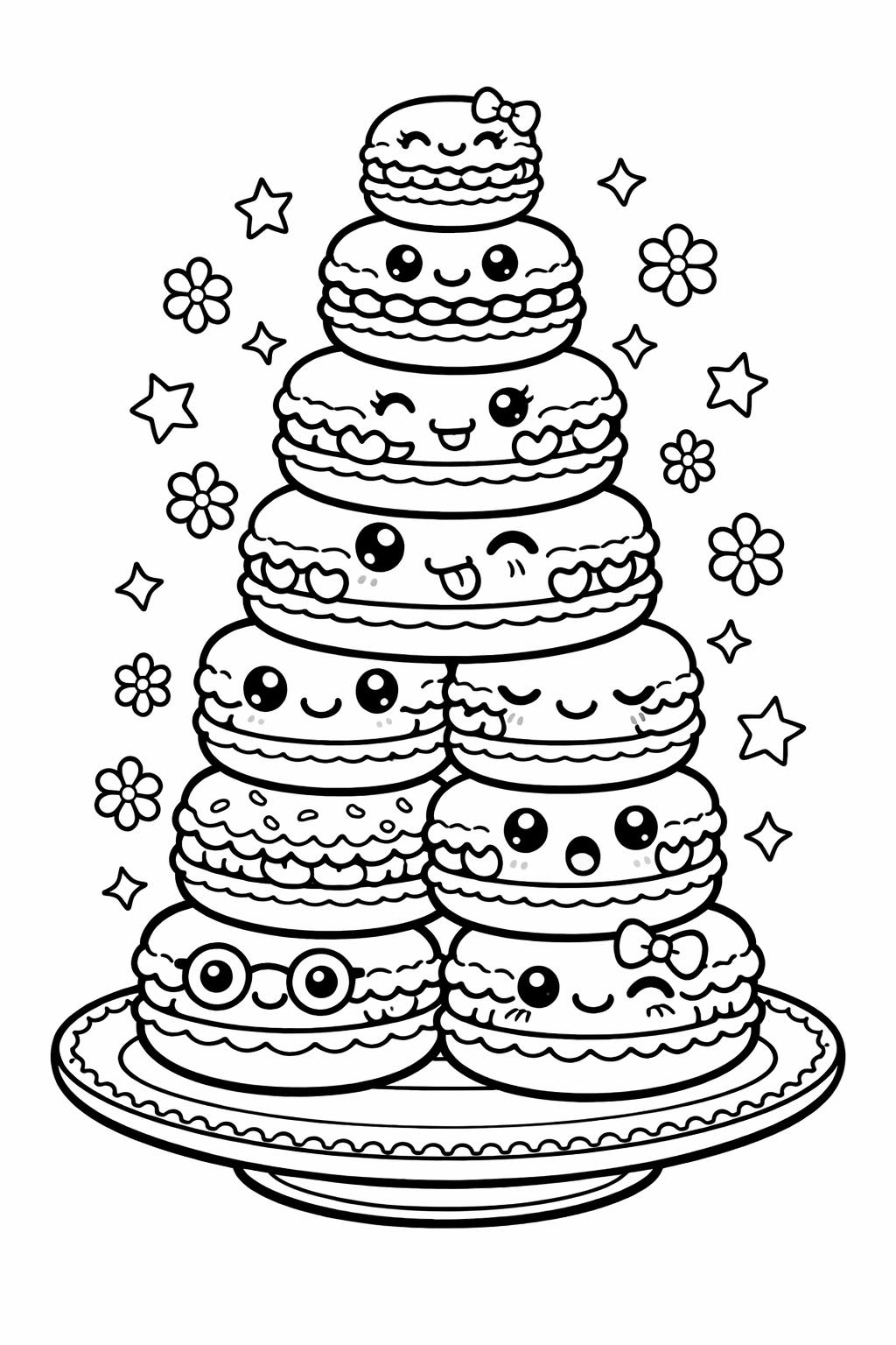 kawaii waffle coloring page | cute waffle illustration | printable breakfast activity