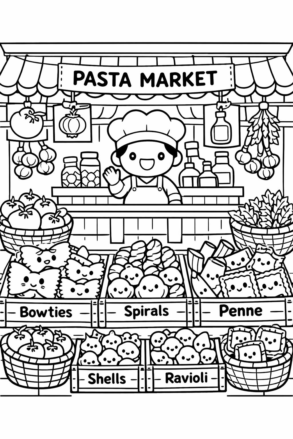 kawaii cupcake coloring page | cute cupcake illustration | printable dessert activity