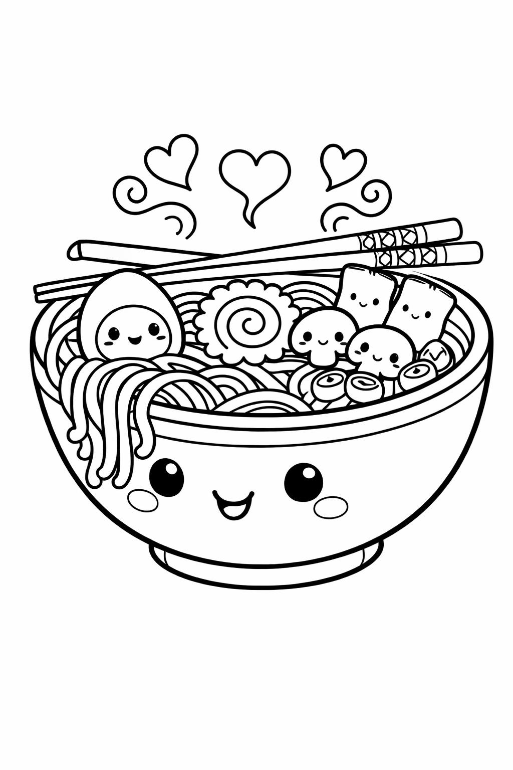 kawaii food mandala coloring page | intricate cute food designs | relaxing coloring activity