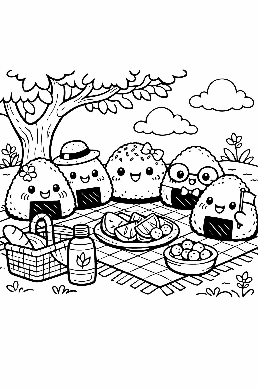 kawaii lollipop coloring page | cute candy illustration | printable kids activity