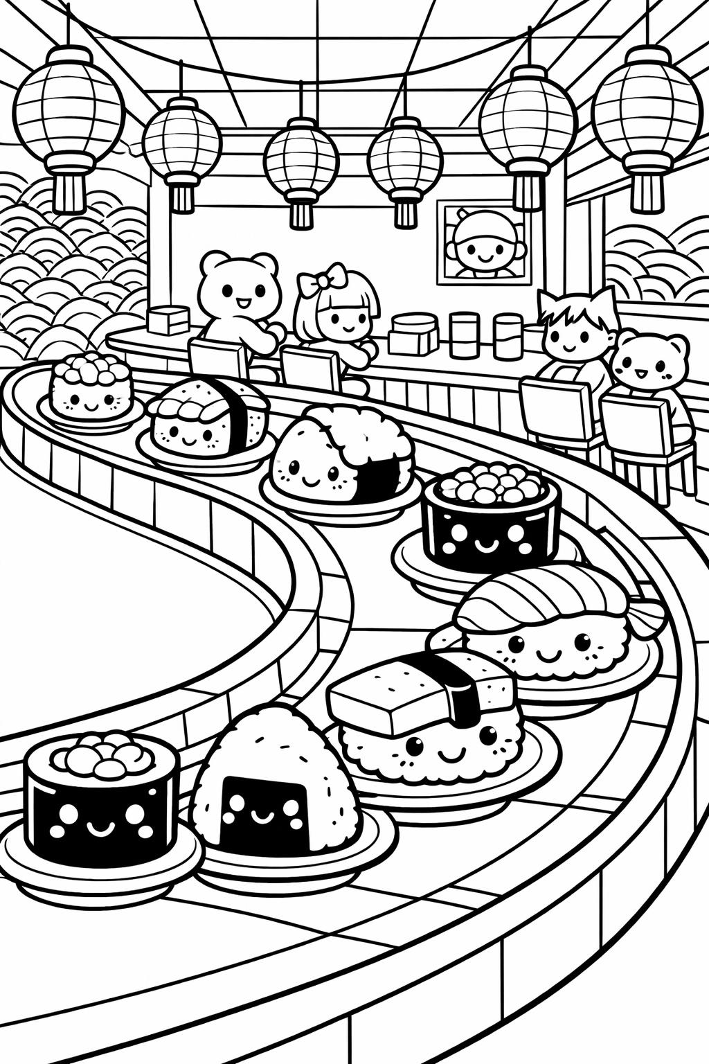 kawaii pizza coloring page | adorable pizza illustration | fun food coloring activity